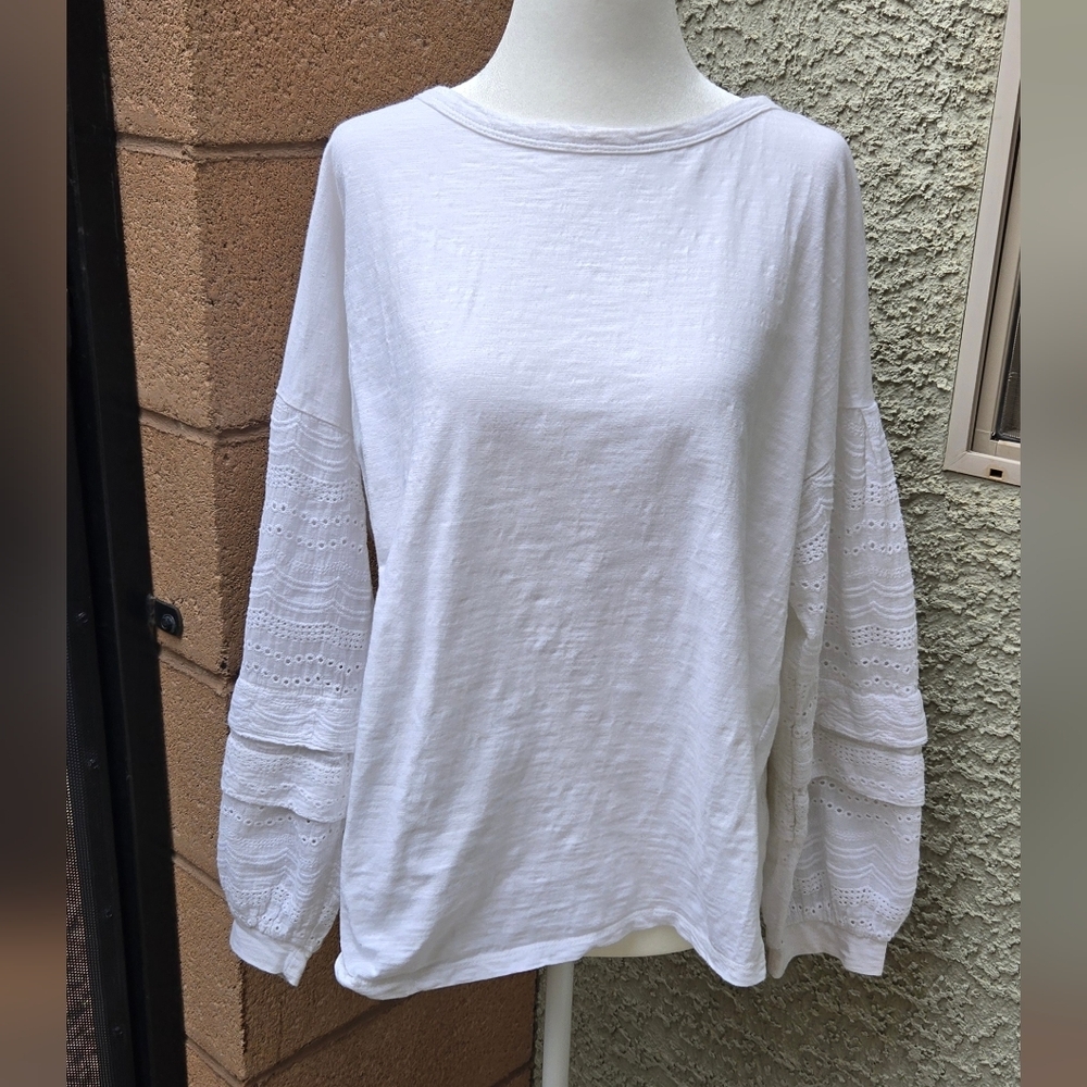 Umgee White Long Sleeve Boho Blouse